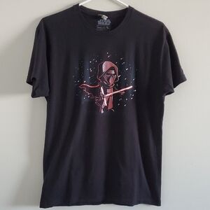 Vintage Star Wars By Teeturtle Unusex Black Cotton T-shirt with Red Graphic Sz M